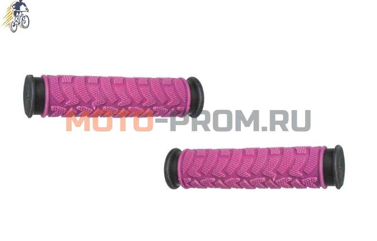картинка Рукоятки руля (грипсы, комплект), 125 мм резиновые 2-х компонентные, Purple/Black (УТ00022088) от магазина MOTO-PROM+