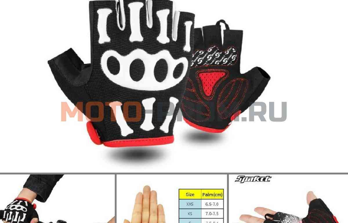 картинка Велоперчатки SPAKCT, короткие пальцы, гелевые вставки, биэластичные, силикон, лайкра, размер "L" (черный/красный, FWDSPAKCTL1) от магазина MOTO-PROM+