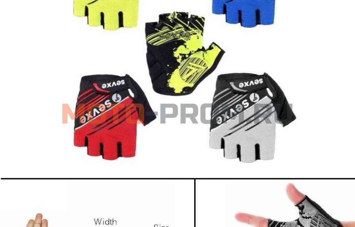 картинка Велоперчатки "Seven X", короткие пальцы, антискользящие, биэластичные, силикон, лайкра, размер "M" (желтый/черный, SEVXE7KP1-M) от магазина MOTO-PROM+