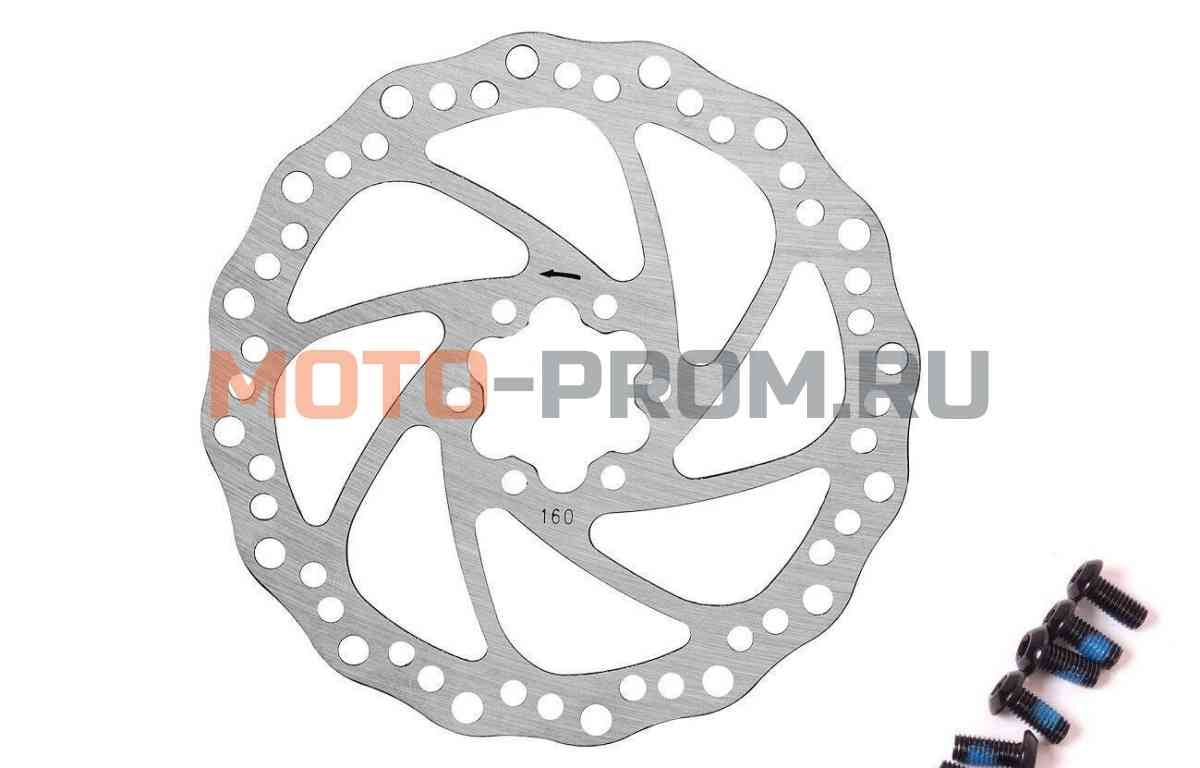 картинка Ротор дискового тормоза 160 мм, 6 болтов, New Vision, R-01 (УТ00023244) от магазина MOTO-PROM+