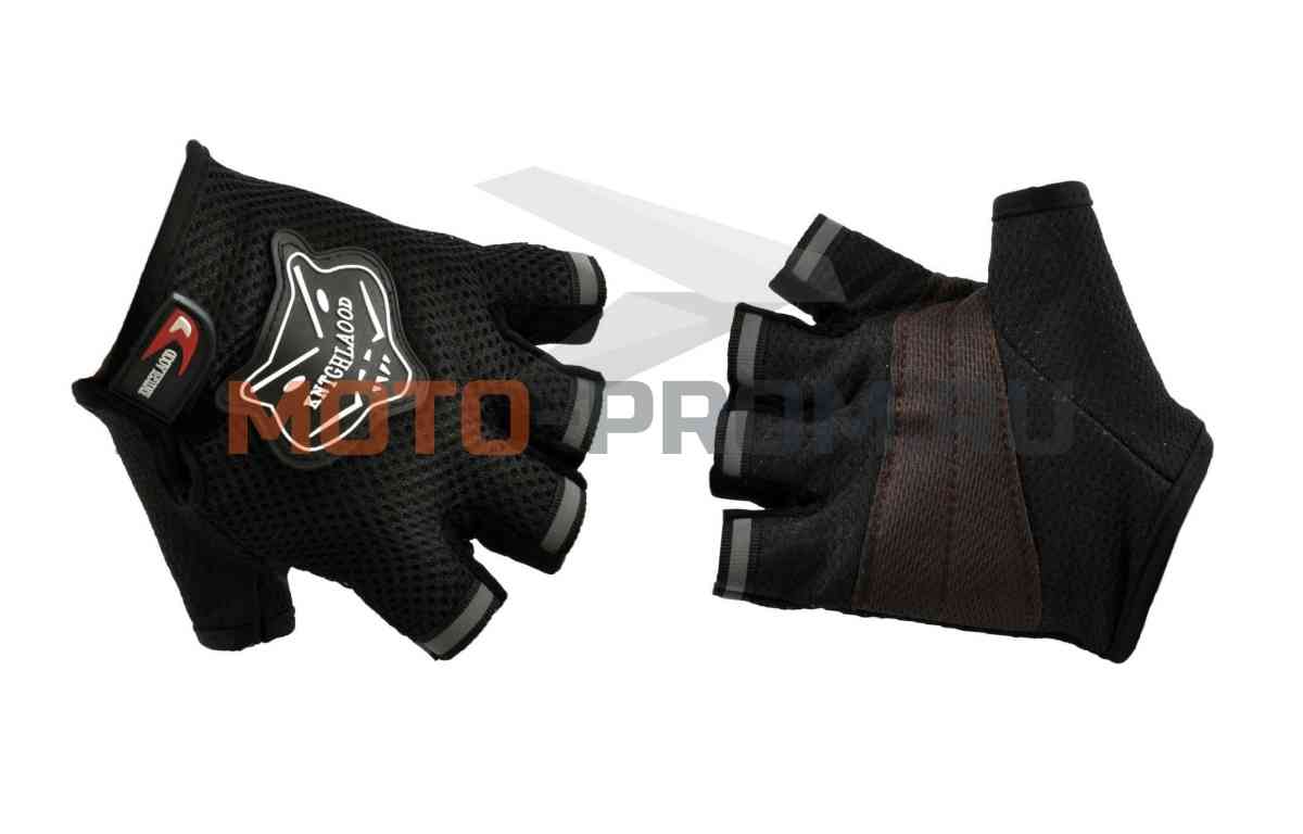 картинка Велоперчатки KNIGHTOOD, короткие пальцы, биэластичные, лайкра, антискользящие (черный, P-874) от магазина MOTO-PROM+