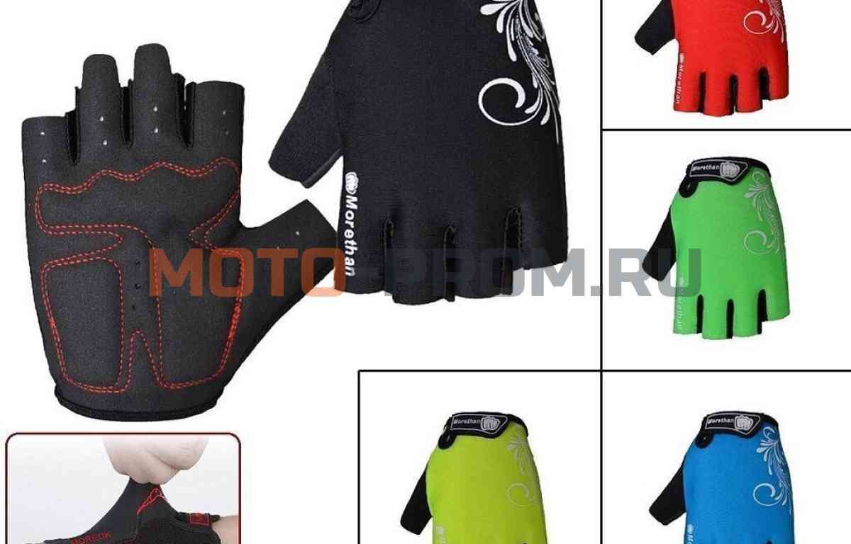 картинка Велоперчатки MOREOK, короткие пальцы, силиконовые вставки, биэластичные, лайкра, на блистере, размер "L" (MOREOK03-L) от магазина MOTO-PROM+
